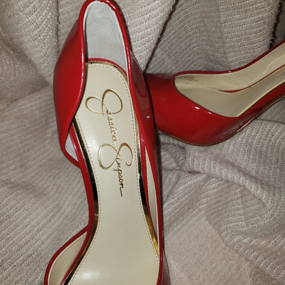 EUC SEXY Red Jessica Simpson Prizma Pump Sz 9 - Picture 7 of 11